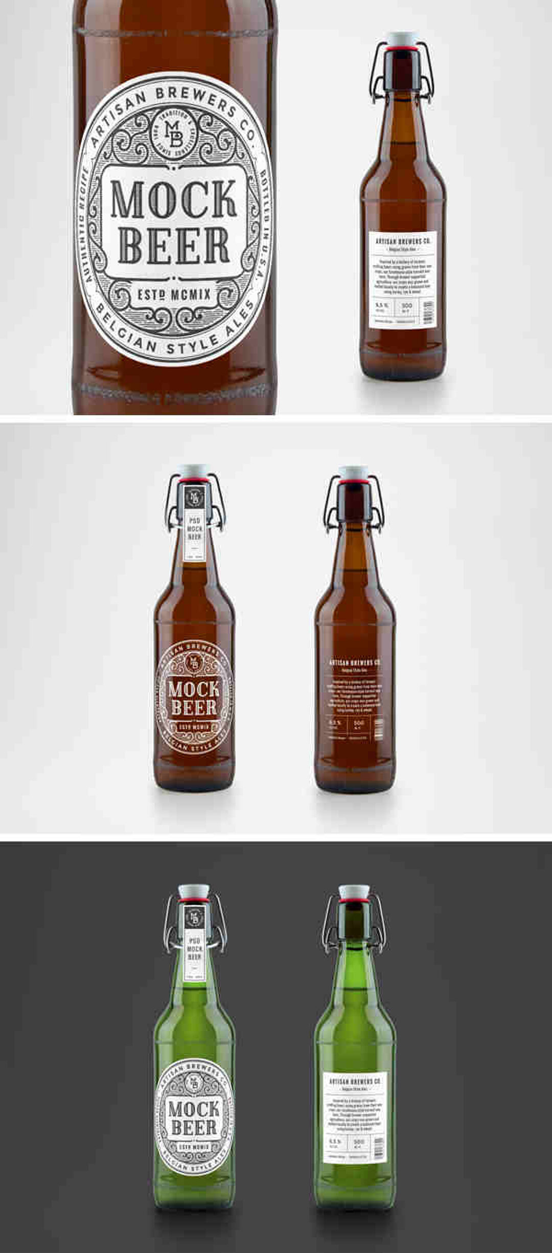 Download Belgian Style Beer Bottle Mockup | Awesome Mockups