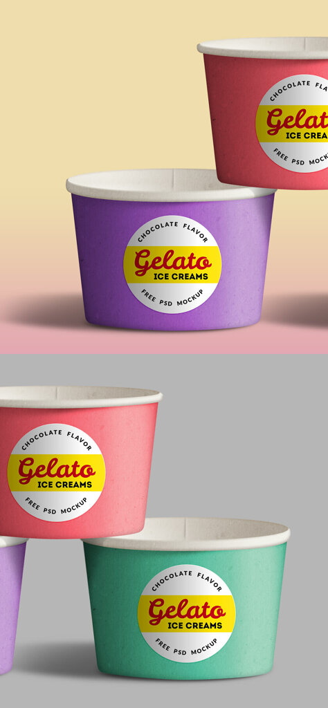 Download Colorful Ice Cream Cup Mockup | Awesome Mockups