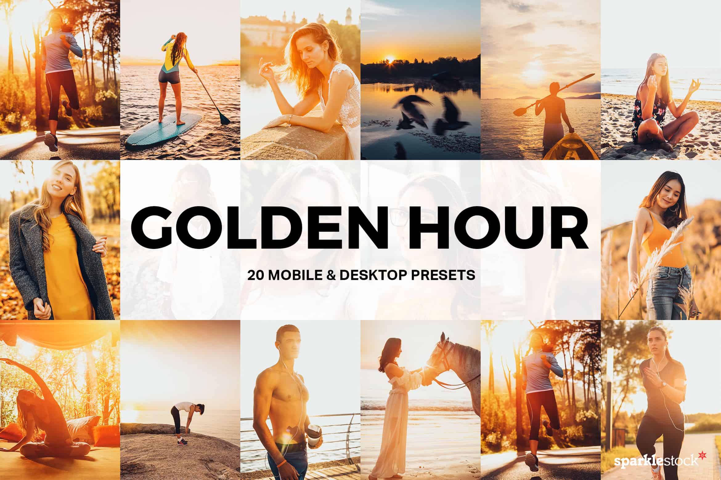 20 Golden Hour Lightroom Presets and LUTs SparkleStock
