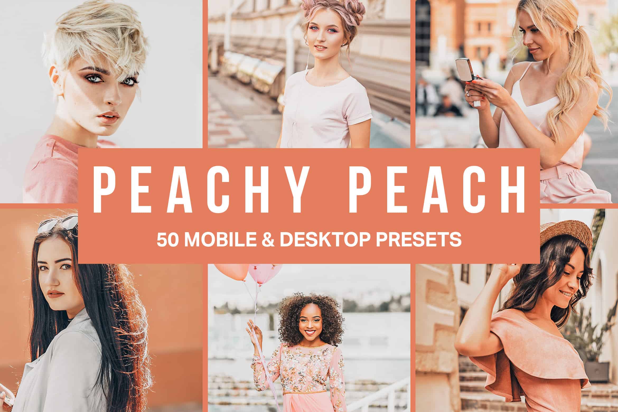 50 Peachy Peach Lightroom Presets and LUTs SparkleStock